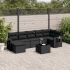 Set mobilier de grădină cu perne, 8 piese, negru, poliratan GartenMobel Dekor