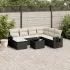 Set mobilier de grădină cu perne, 8 piese, negru, poliratan GartenMobel Dekor