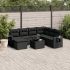Set mobilier de grădină cu perne, 8 piese, negru, poliratan GartenMobel Dekor