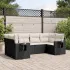 Set mobilier de grădină cu perne, 6 piese, negru, poliratan GartenMobel Dekor