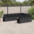 Set canapele de grădină cu perne, 10 piese, negru, poliratan GartenMobel Dekor