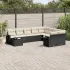 Set canapele de grădină cu perne, 10 piese, negru, poliratan GartenMobel Dekor
