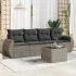 Set canapea de grădină cu perne, 5 piese, gri, poliratan GartenMobel Dekor