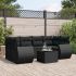 Set canapele de grădină cu perne, 7 piese, negru, poliratan GartenMobel Dekor