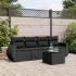 Set canapea de grădină cu perne, 5 piese, gri, poliratan GartenMobel Dekor