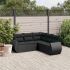 Set mobilier de grădină cu perne, 5 piese, negru, poliratan GartenMobel Dekor