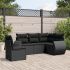 Set canapea de grădină cu perne, 5 piese, gri, poliratan GartenMobel Dekor