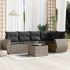 Set mobilier de grădină cu perne, 6 piese, negru, poliratan GartenMobel Dekor