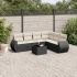 Set canapele de grădină cu perne, 7 piese, negru, poliratan GartenMobel Dekor