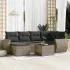Set canapele de grădină cu perne, 7 piese, negru, poliratan GartenMobel Dekor