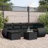 Set canapele de grădină cu perne, 7 piese, negru, poliratan GartenMobel Dekor
