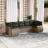 Set canapele de grădină cu perne, 7 piese, negru, poliratan GartenMobel Dekor