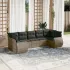 Set canapele de grădină cu perne, 7 piese, negru, poliratan GartenMobel Dekor