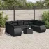 Set canapele de grădină cu perne, 10 piese, negru, poliratan GartenMobel Dekor