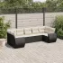 Set canapele de grădină cu perne, 7 piese, negru, poliratan GartenMobel Dekor
