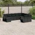 Set canapele de grădină cu perne, 10 piese, negru, poliratan GartenMobel Dekor