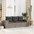 Set mobilier de grădină cu perne, 3 piese, negru, poliratan GartenMobel Dekor