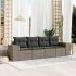 Set mobilier de grădină cu perne, 4 piese, negru, poliratan GartenMobel Dekor