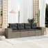 Set mobilier de grădină cu perne, 4 piese, negru, poliratan GartenMobel Dekor