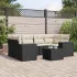 Set canapele de grădină cu perne, 7 piese, negru, poliratan GartenMobel Dekor