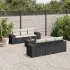 Set canapele de grădină cu perne, 7 piese, negru, poliratan GartenMobel Dekor