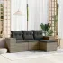 Set mobilier de grădină cu perne, 4 piese, negru, poliratan GartenMobel Dekor