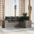 Set mobilier de grădină cu perne, 4 piese, negru, poliratan GartenMobel Dekor