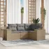 Set mobilier de grădină cu perne, 4 piese, negru, poliratan GartenMobel Dekor