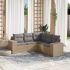 Set mobilier de grădină cu perne, 5 piese, negru, poliratan GartenMobel Dekor