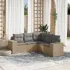 Set mobilier de grădină cu perne, 5 piese, negru, poliratan GartenMobel Dekor