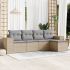 Set mobilier de grădină cu perne, 5 piese, negru, poliratan GartenMobel Dekor