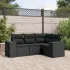 Set mobilier de grădină cu perne, 4 piese, negru, poliratan GartenMobel Dekor