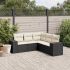 Set mobilier de grădină cu perne, 5 piese, negru, poliratan GartenMobel Dekor