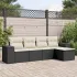 Set mobilier de grădină cu perne, 5 piese, negru, poliratan GartenMobel Dekor