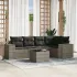 Set mobilier grădină cu perne, 6 piese, gri, poliratan GartenMobel Dekor