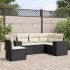 Set mobilier de grădină cu perne, 5 piese, negru, poliratan GartenMobel Dekor