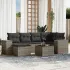 Set canapele de grădină cu perne, 7 piese, negru, poliratan GartenMobel Dekor
