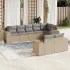 Set mobilier de grădină cu perne, 8 piese, negru, poliratan GartenMobel Dekor
