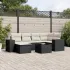 Set canapele de grădină cu perne, 7 piese, negru, poliratan GartenMobel Dekor