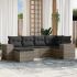 Set mobilier de grădină cu perne, 6 piese, negru, poliratan GartenMobel Dekor