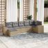 Set canapele de grădină cu perne, 7 piese, negru, poliratan GartenMobel Dekor