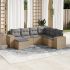 Set canapele de grădină cu perne, 7 piese, negru, poliratan GartenMobel Dekor
