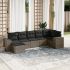 Set canapele de grădină cu perne, 7 piese, negru, poliratan GartenMobel Dekor