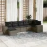 Set canapele de grădină cu perne, 7 piese, negru, poliratan GartenMobel Dekor