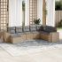 Set mobilier de grădină cu perne, 8 piese, negru, poliratan GartenMobel Dekor