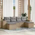 Set mobilier grădină cu perne, 6 piese, gri, poliratan GartenMobel Dekor