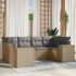 Set mobilier de grădină cu perne, 6 piese, negru, poliratan GartenMobel Dekor