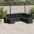 Set canapele de grădină cu perne, 7 piese, negru, poliratan GartenMobel Dekor