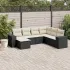 Set canapele de grădină cu perne, 7 piese, negru, poliratan GartenMobel Dekor