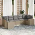 Set canapele de grădină cu perne, 7 piese, negru, poliratan GartenMobel Dekor